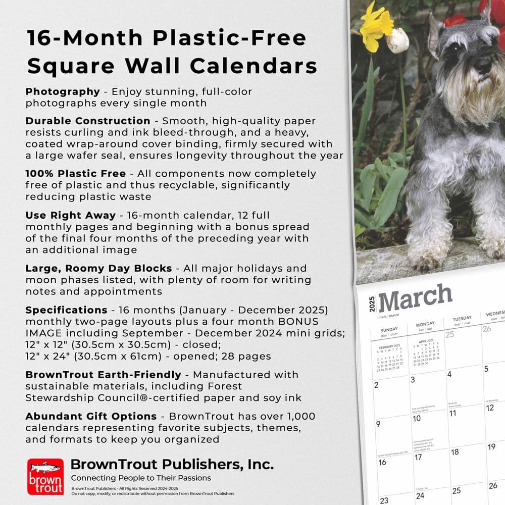 Schnauzers 2025 Wall Calendar Fifth Alternate Image