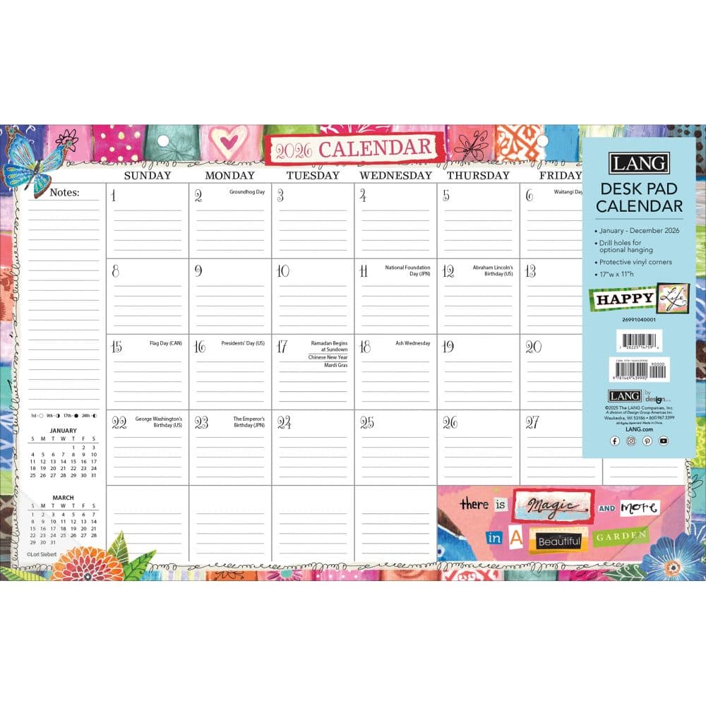 image Happy Life 2026 Desk Pad by Lori Siebert