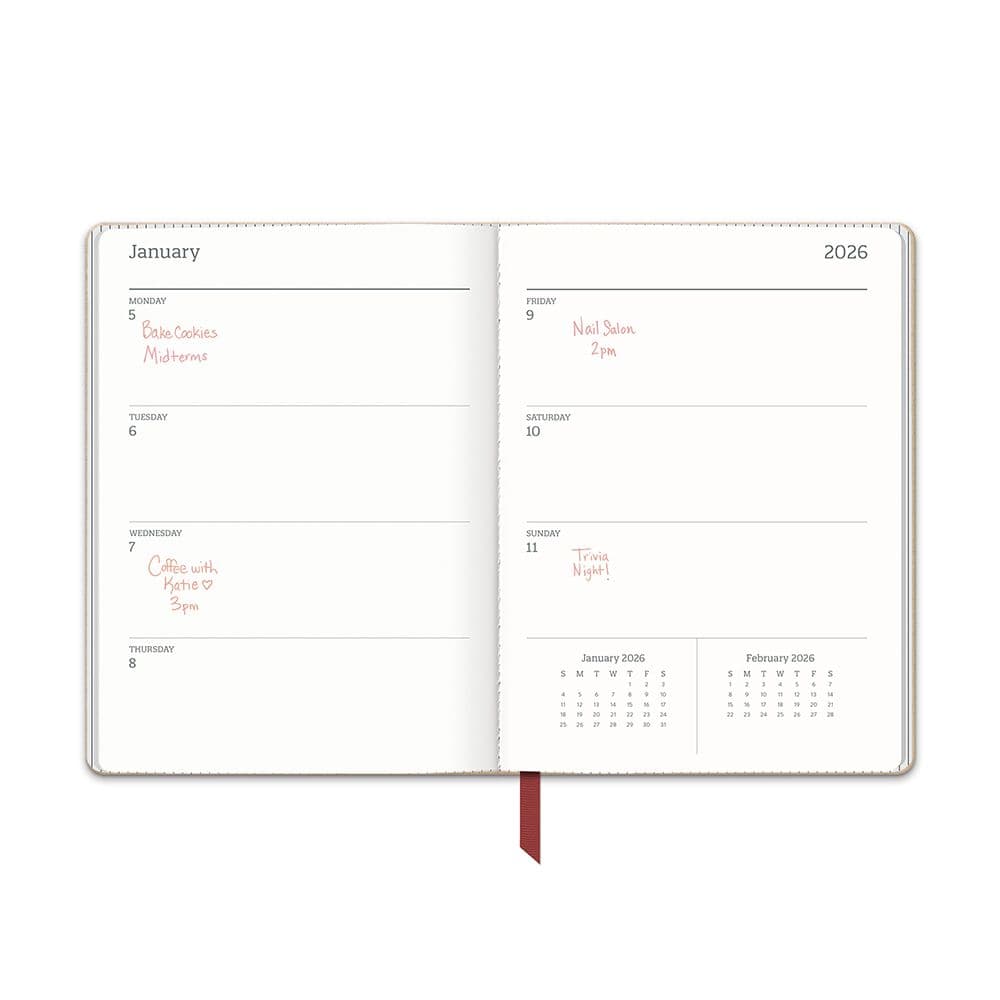 Dots on Burgundy Textured 2026 Planner Fifth Alternate Image