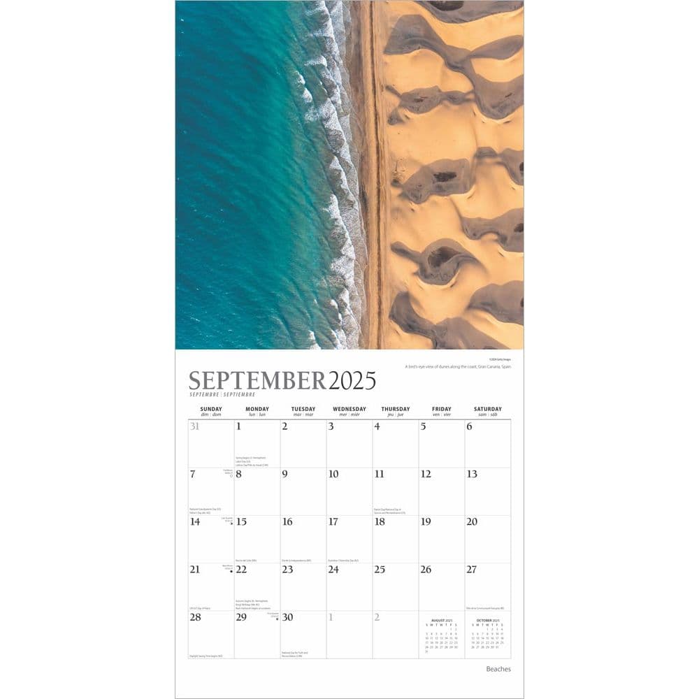 Beaches Plato 2025 Wall Calendar