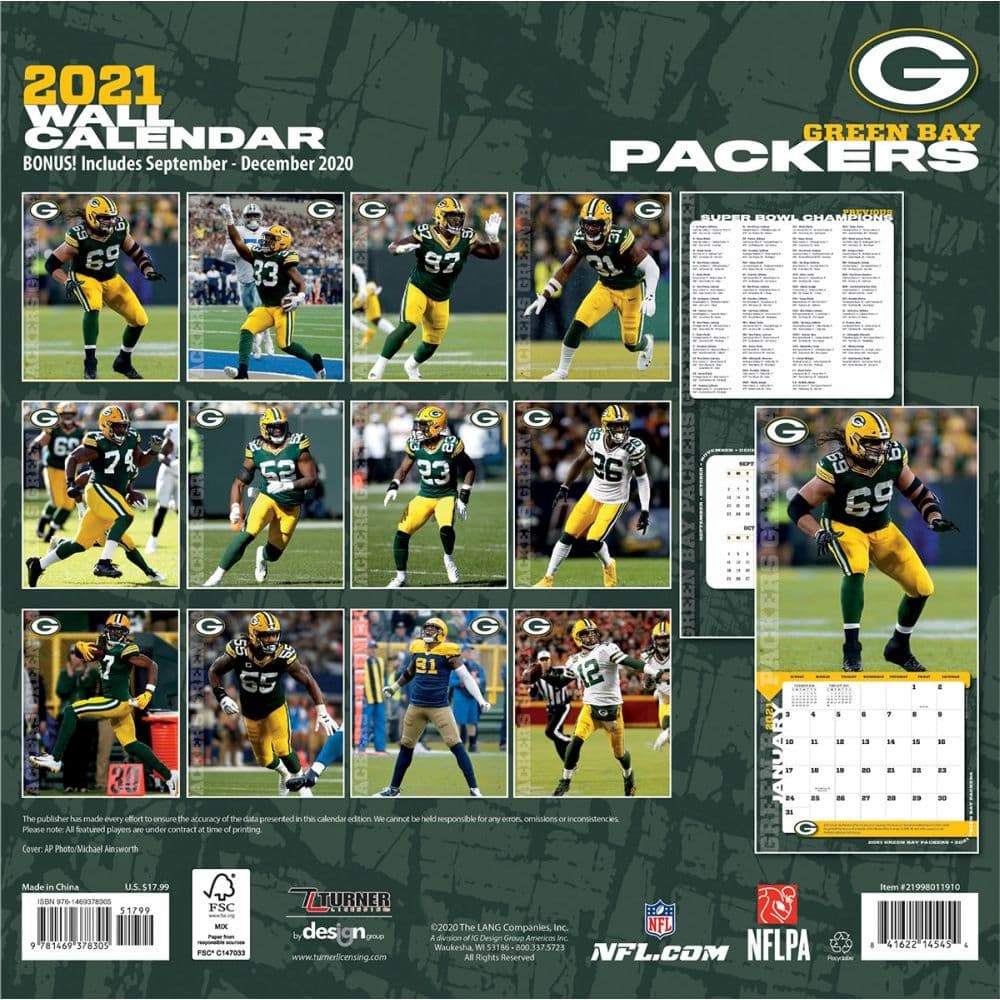Green Bay Packers Mini Wall Calendar Calendars