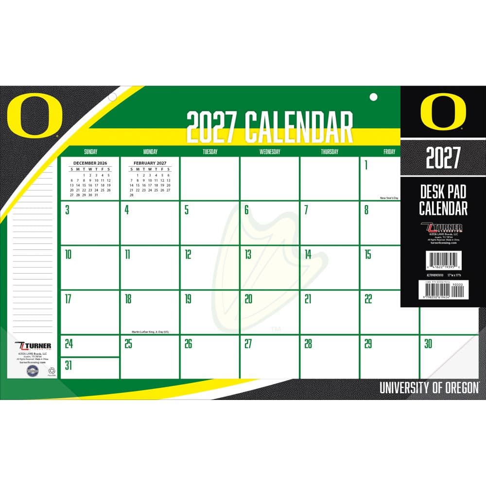 Oregon Ducks 2027 Desk Pad