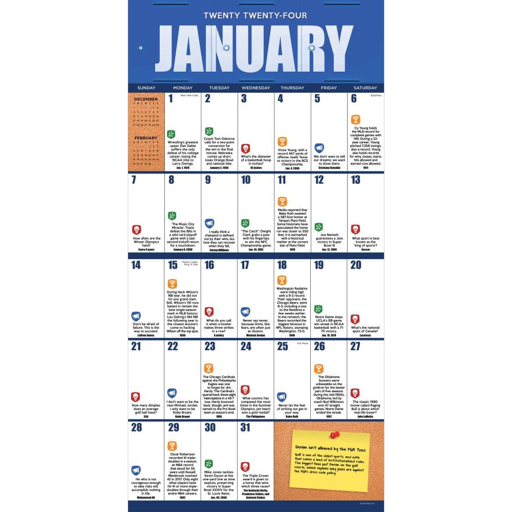 Sports Facts And Trivia 2024 Wall Calendar Second Alternate Image width=&quot;1000&quot; height=&quot;1000&quot;
