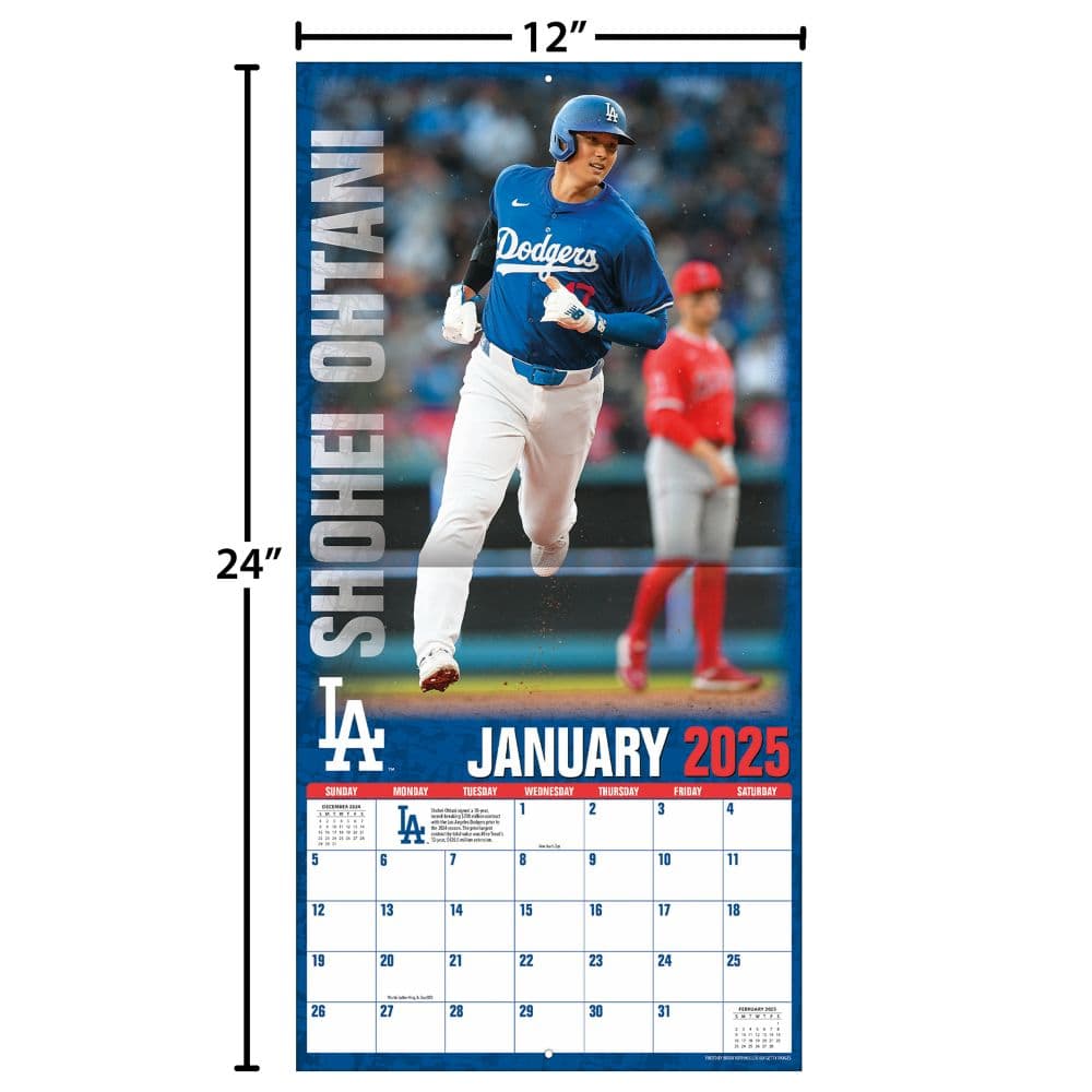 MLB Shohei Ohtani 2025 Wall Calendar Fifth Alternate Image