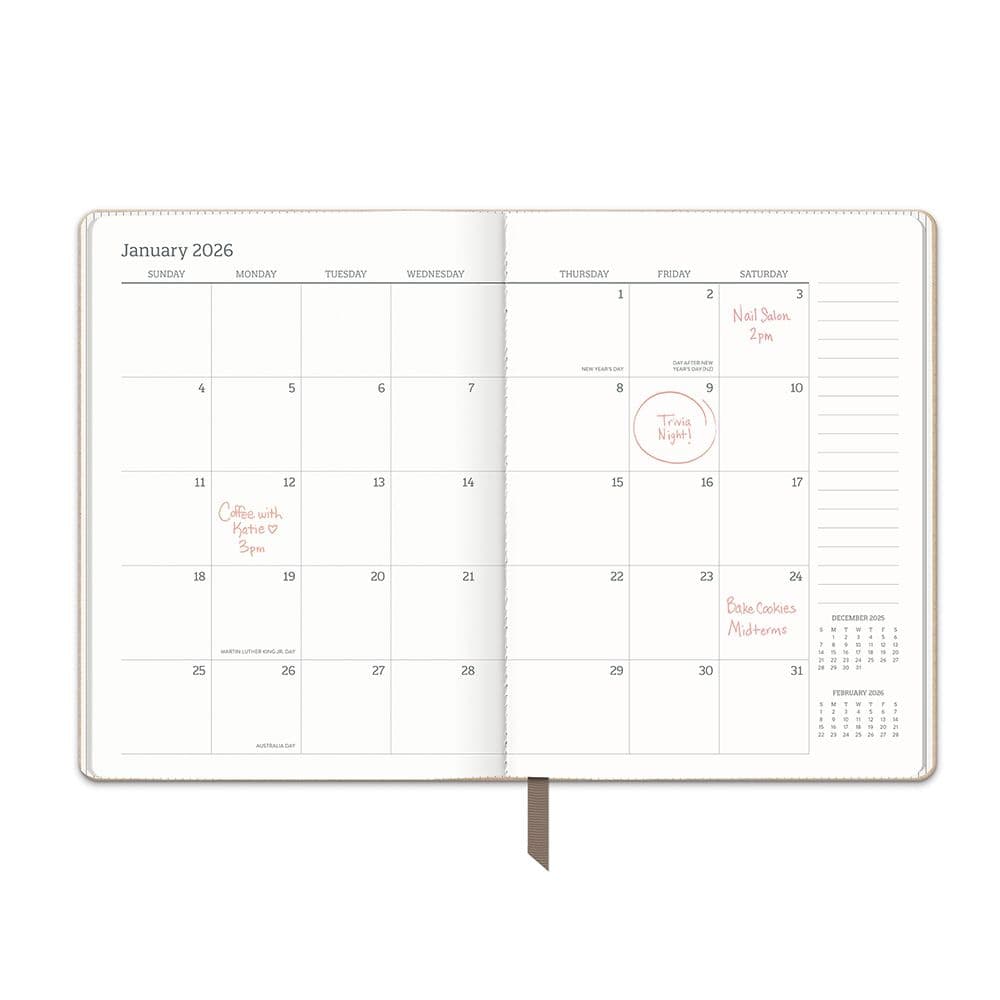 Dots on Mocha Brown Textured 2026 Planner Third Alternate Image