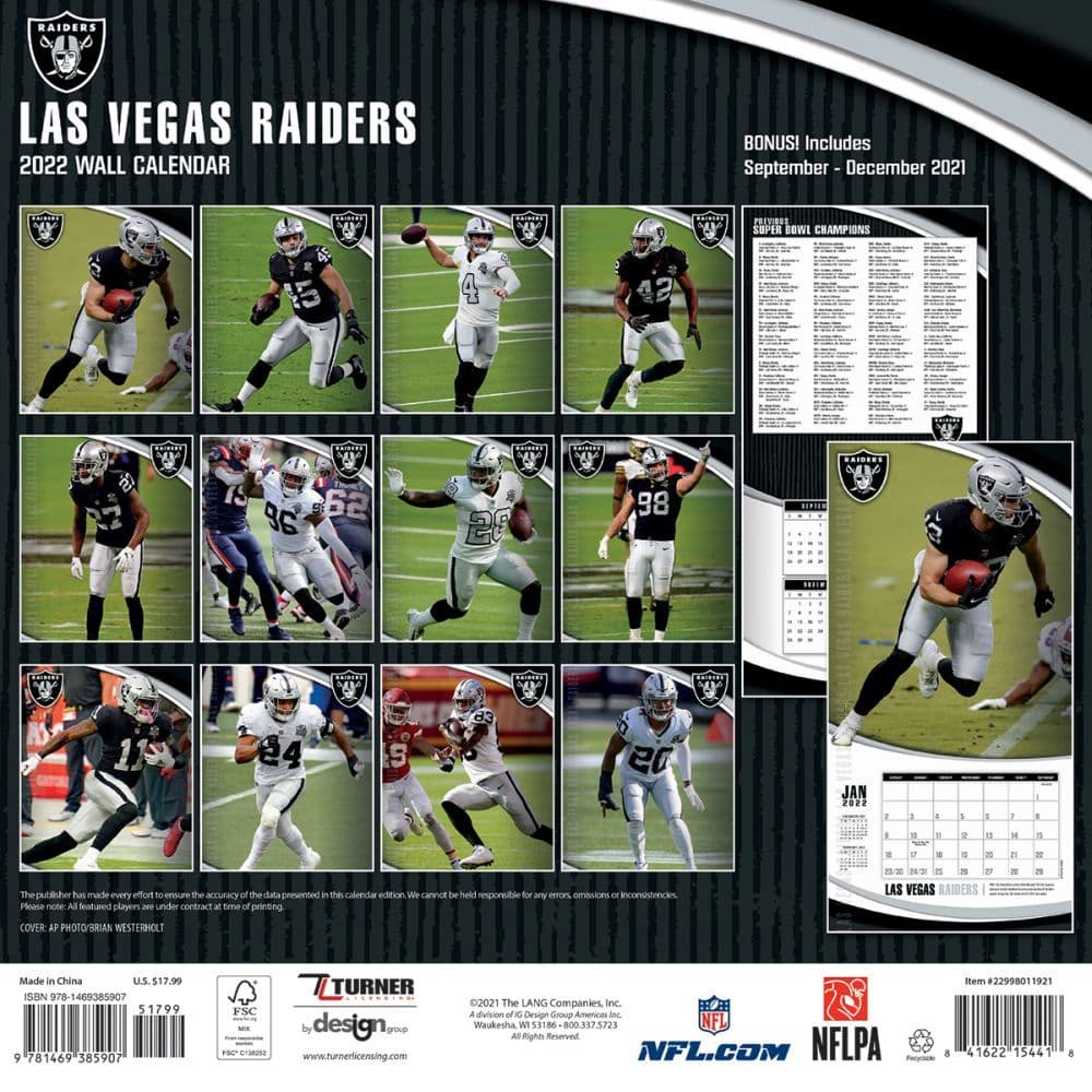 Las Vegas 51s Schedule 2022 Las Vegas Raiders 2022 Wall Calendar - Calendars.com
