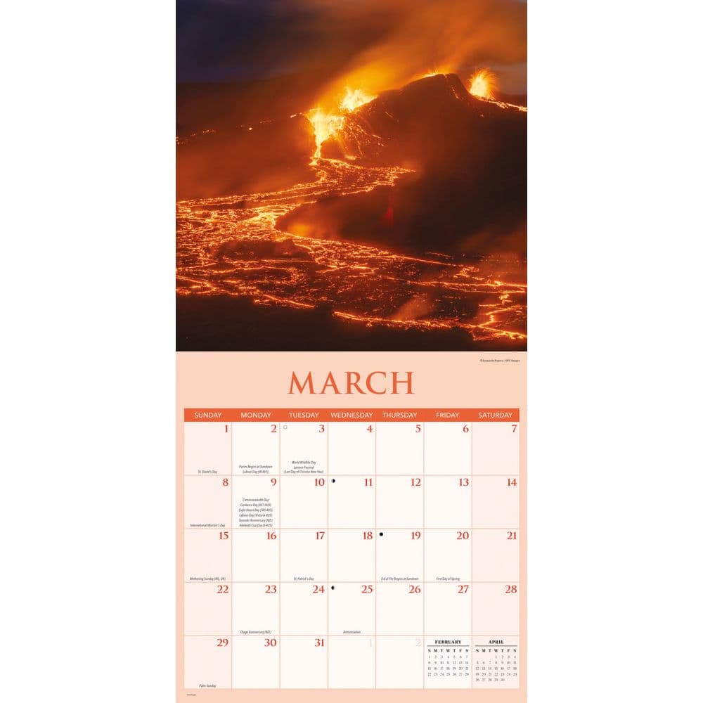 Volcanoes 2026 Wall Calendar Second Alternate Image