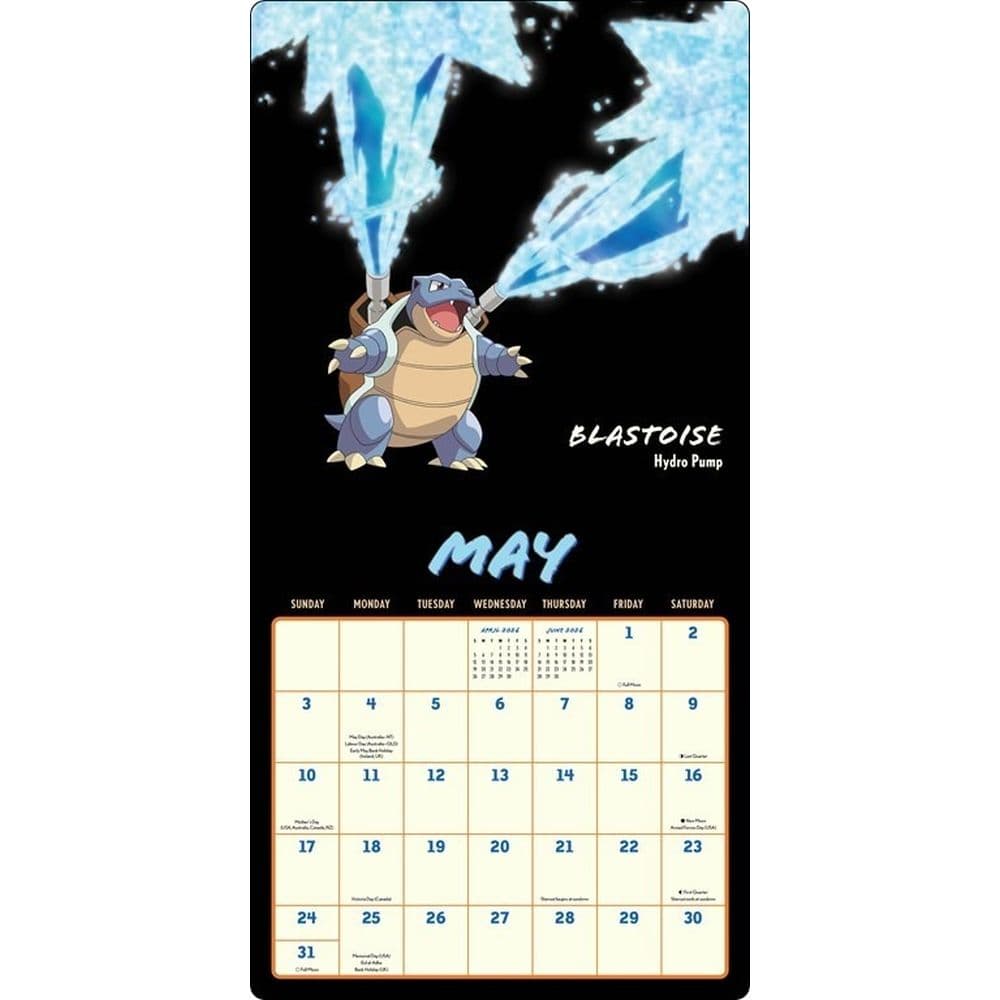 Pokemon Moves 2026 Wall Calendar Third Alternate Image