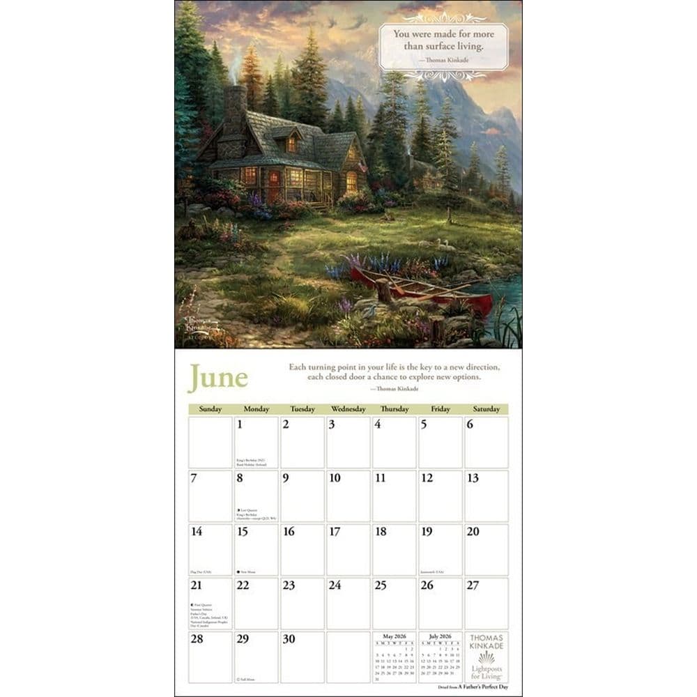 Thomas Kinkade Lightposts for Living 2026 Wall Calendar Second Alternate Image