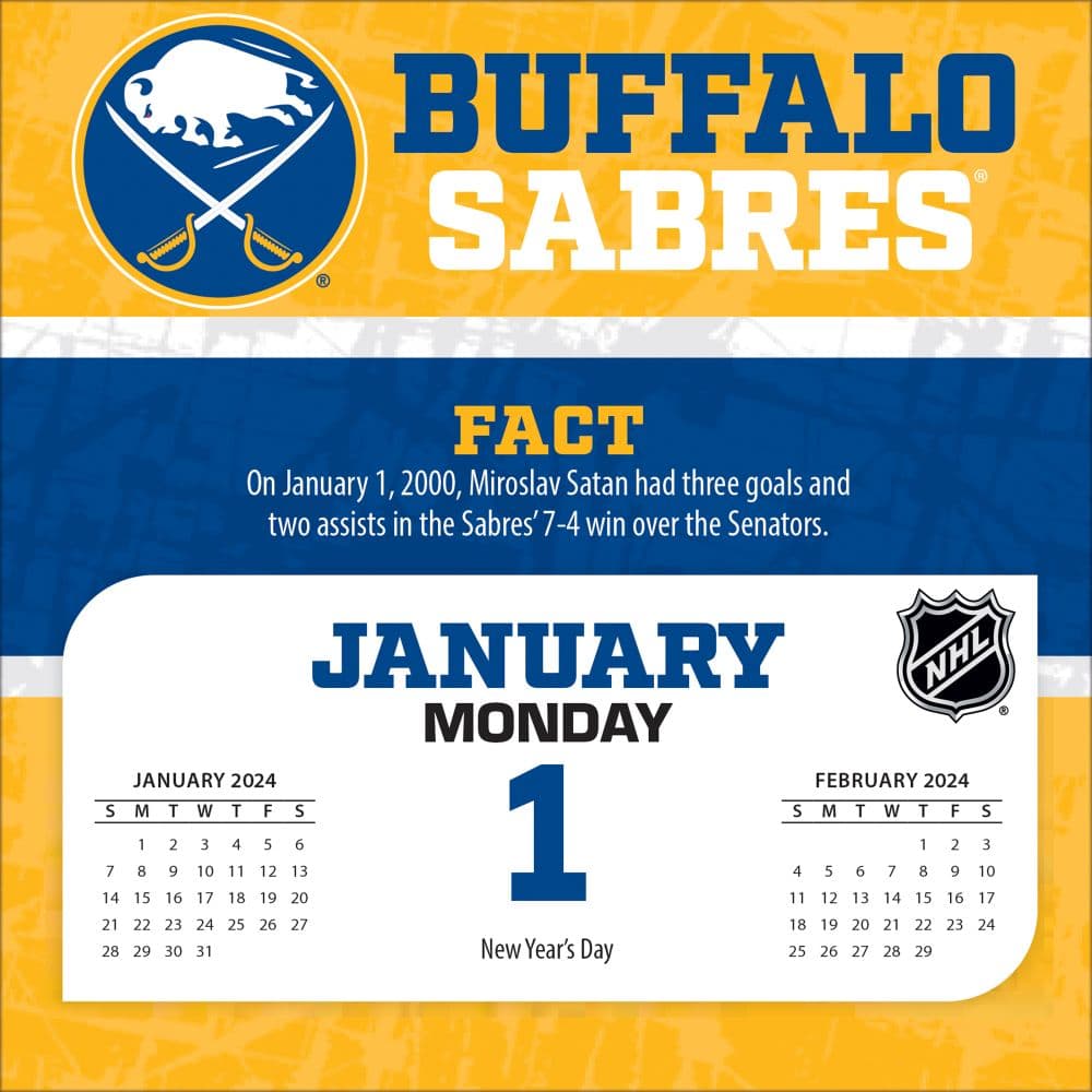 Buffalo Sabres 2024 Desk Calendar Calendars com