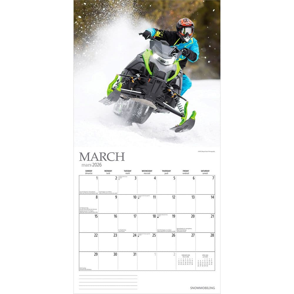 Snowmobiling 2026 Wall Calendar Second Alternate Image