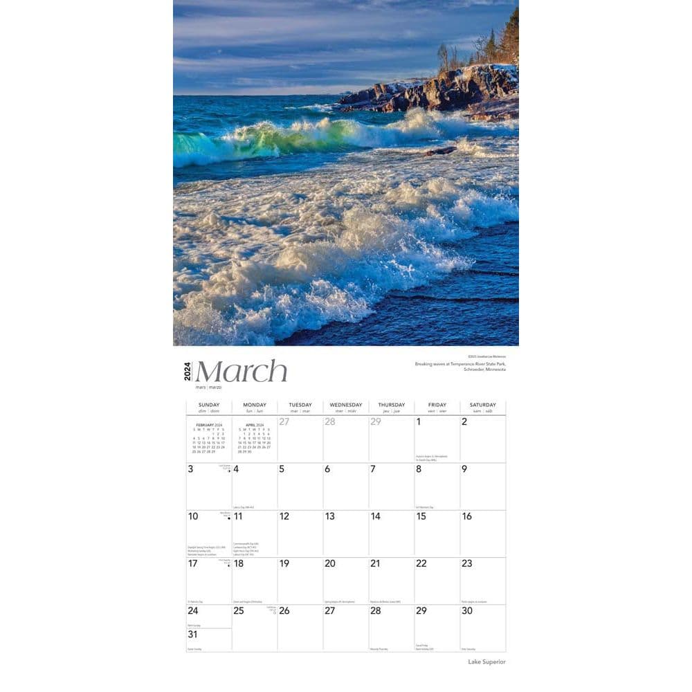 Lake Superior 2024 Wall Calendar