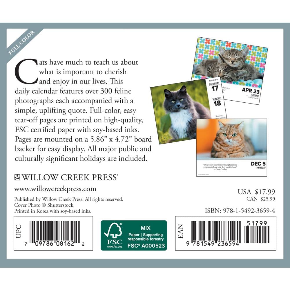 Cats What Cats Teach Us 2024 Desk Calendar