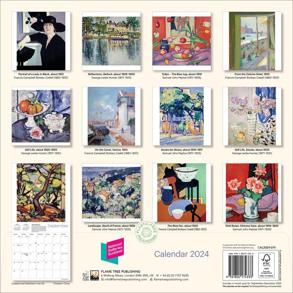 Scottish National Gallery NGS 2024 Wall Calendar