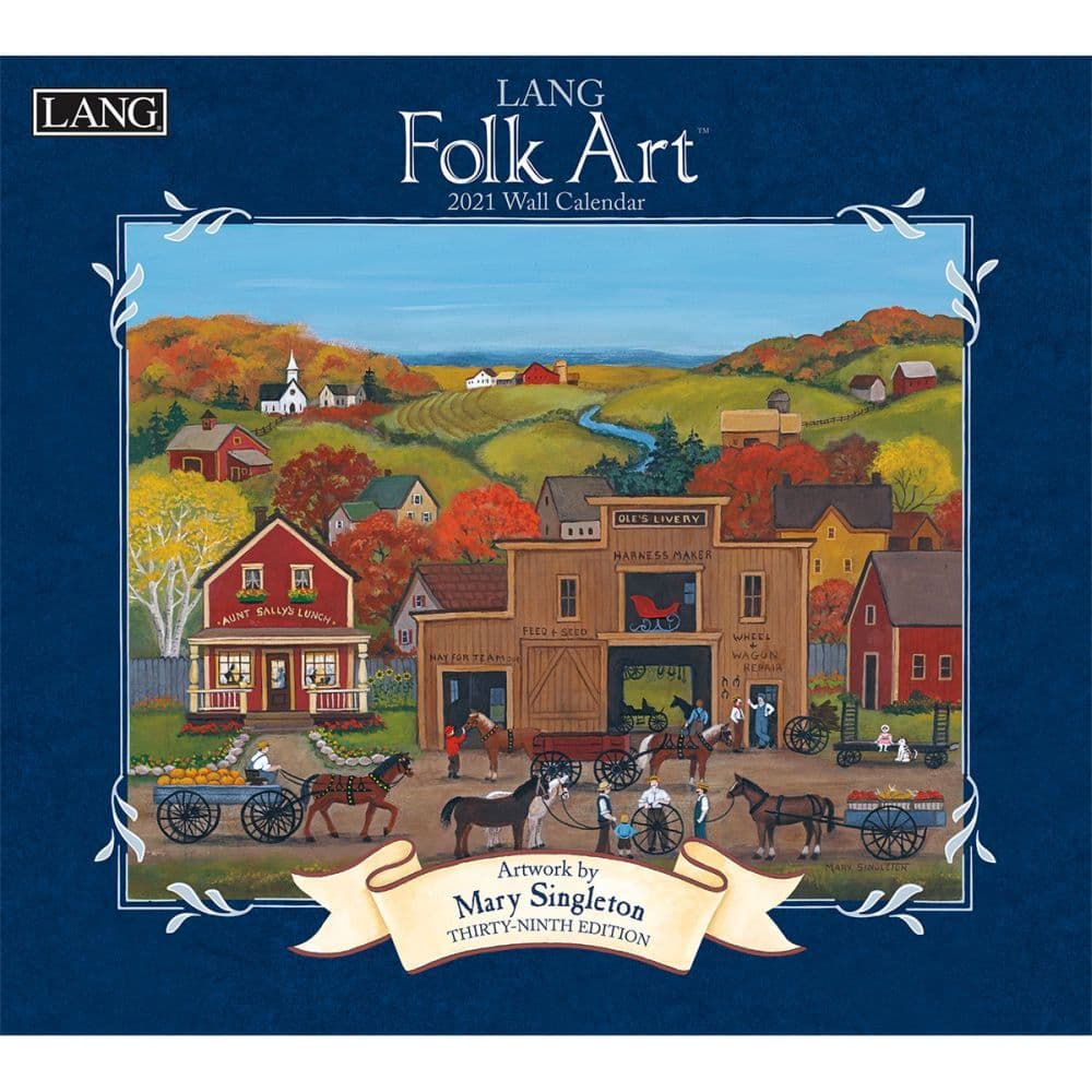 LANG Folk Art Wall Calendar by Mary Singleton