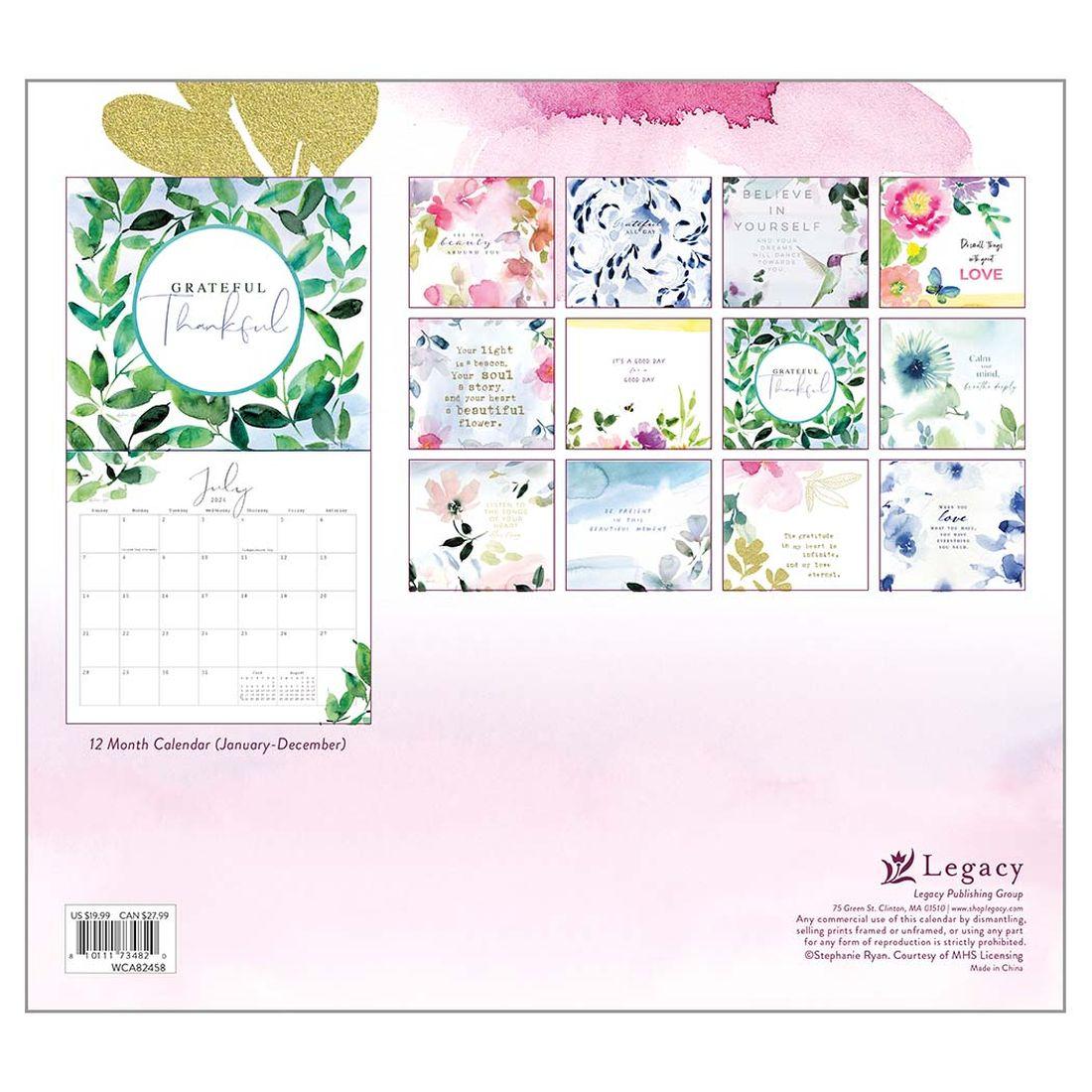 Gratitude 2024 Wall Calendar