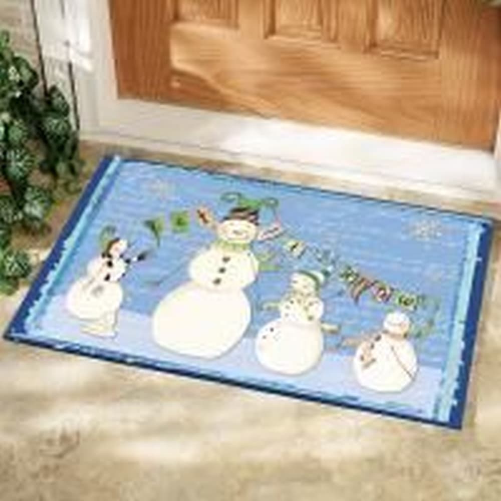 Glowing Snowman Doormat by Debbie Taylor-Kerman Alternate Image 1