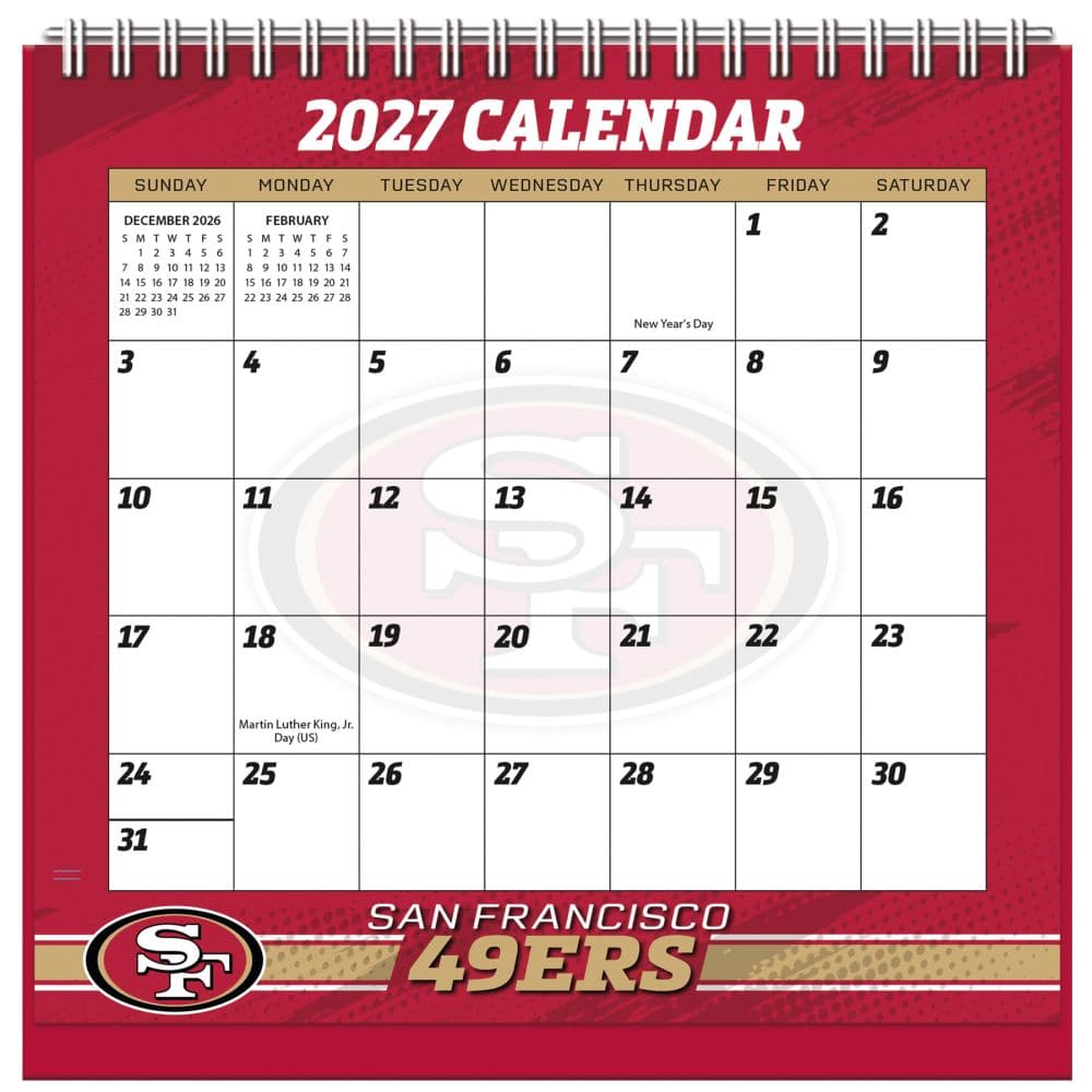 image NFL San Francisco 49ers 2027 Easel Desk Calendar Main Product