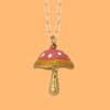 image 3D Enamel Mushroom Pink Necklace