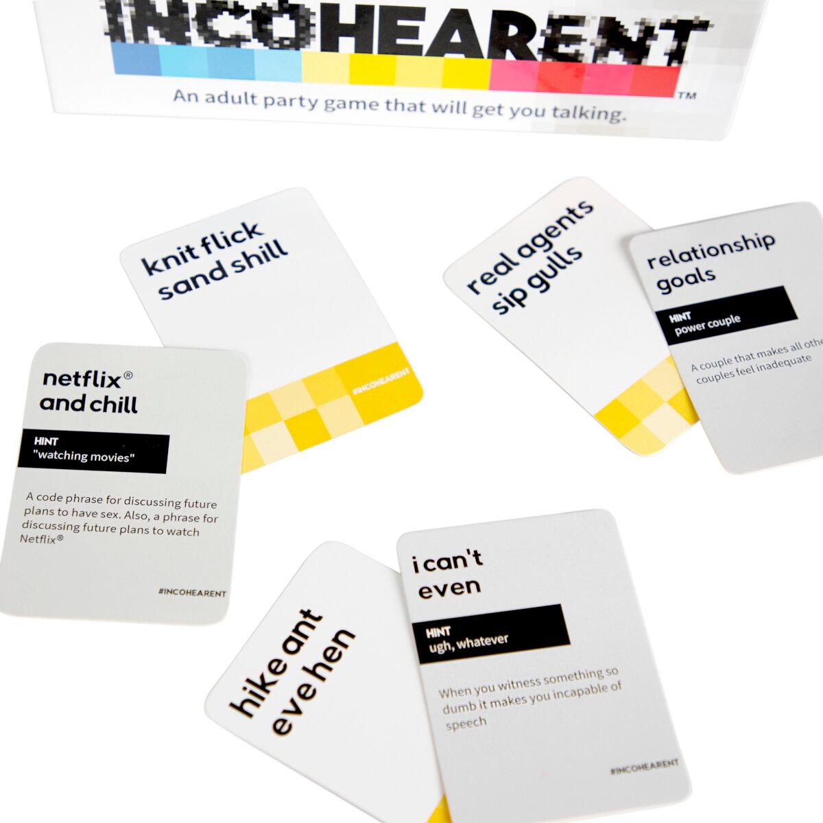 BRAND NEW Incohearent Adult Party Card Game Incoherent 1st Class Post 