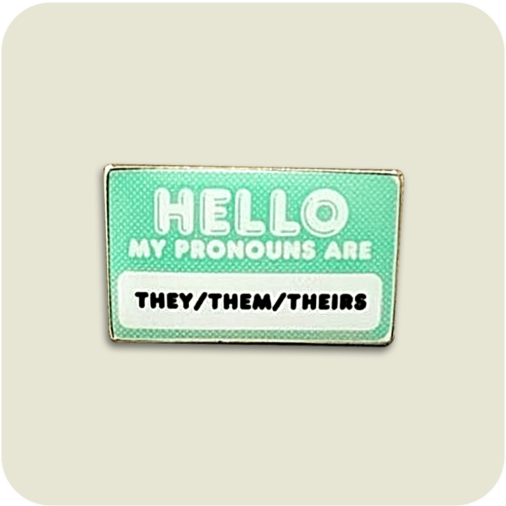 image They/Them/Theirs Green Pin