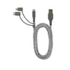 image 3 in 1 Long USB Cable Cord Shades of Gray Main image  width="825" height="699"