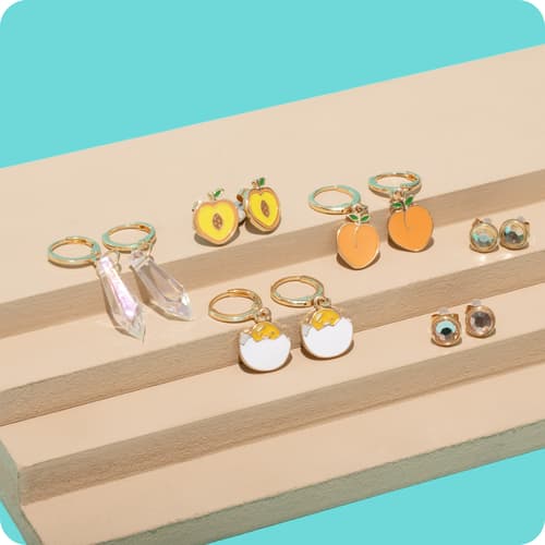 image Gudetama Crystal Earrings 6 Piece Set Main Product Image  width=&quot;826&quot; height=&quot;699&quot;