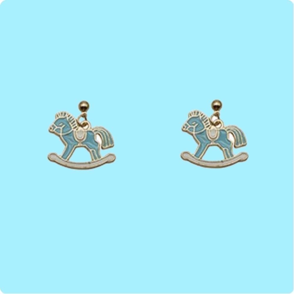 image Rocking Horse Blue Earrings