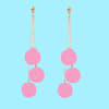 image Pom Trio Dangle Earrings - Pink