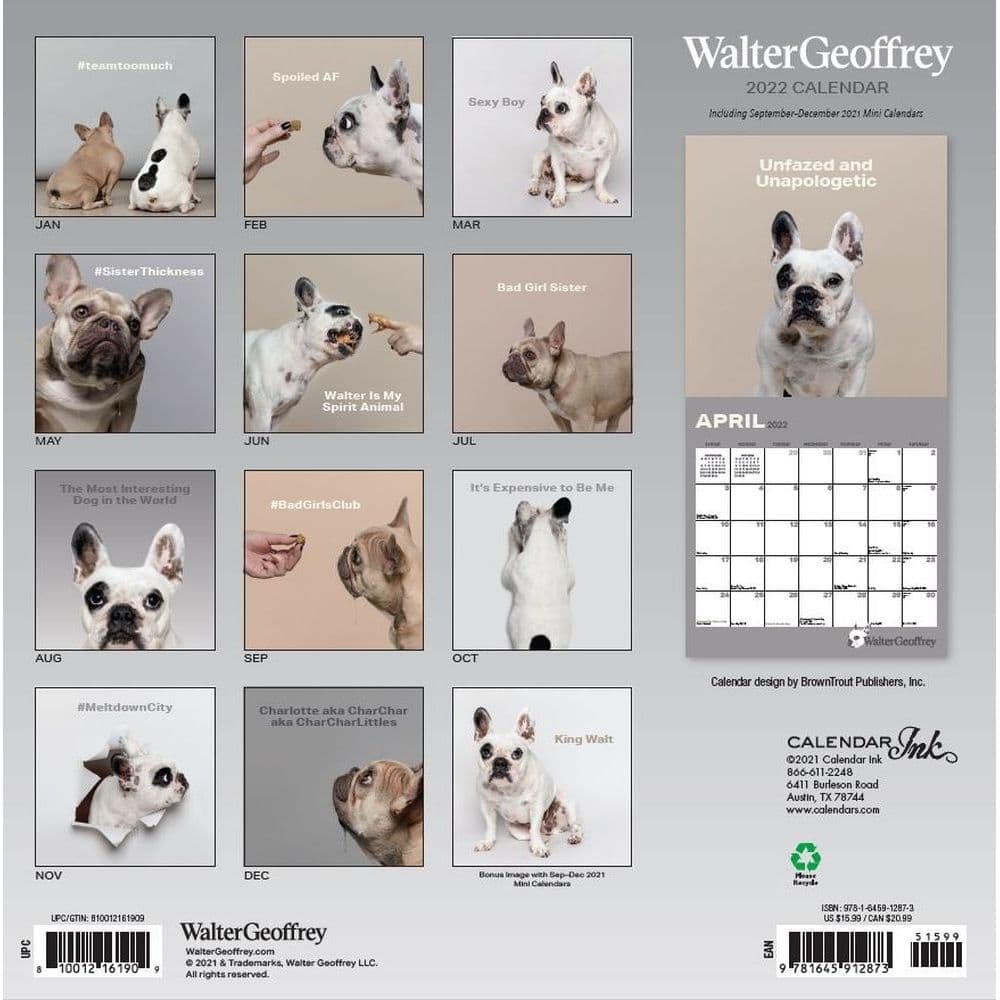 Walter Geoffrey 2022 Wall Calendar - Atticsalt.com