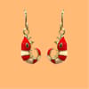 image Shrimp Dangle Small Red Earrings