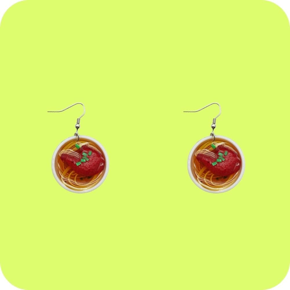 Ramen Bowl Chicken Earrings