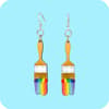 image Pride Paintbrush Dangle Wood Earrings