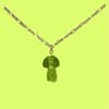 image Green Crystal Mushroom Gold Necklace