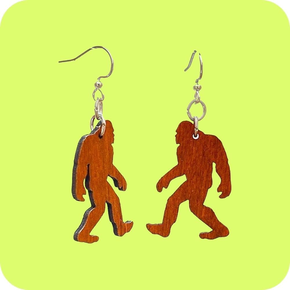 image Bigfoot Wood Earrings