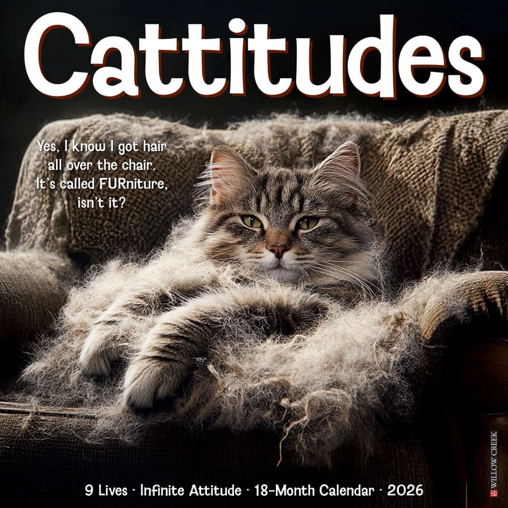 Cattitudes 2026 Wall Calendar