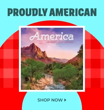 Red, White and Ready to Plan — patriotic 2026 calendars featuring American flag, national parks, bald eagle, and Founding Fathers. Shop now.