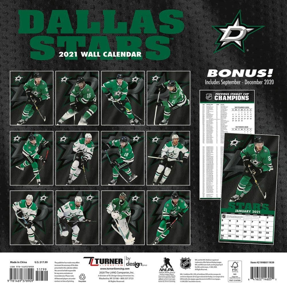 Dallas Stars Wall Calendar Customize and Print