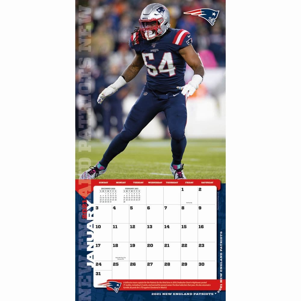 New England Patriots Wall Calendar eBay