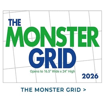 Monster Grid 2026 Wall Calendar