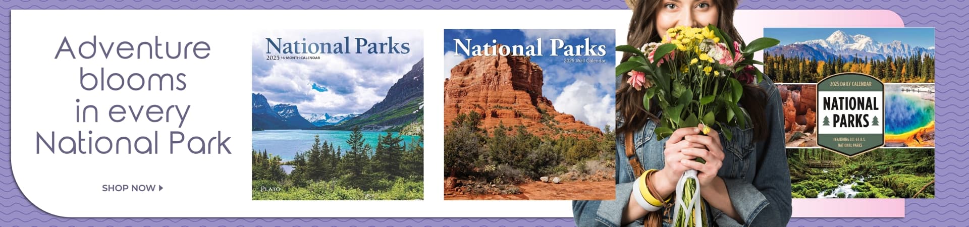 Adventure blooms in every National Park! Discover 2025 National Parks calendars featuring breathtaking landscapes, from mountains to canyons.