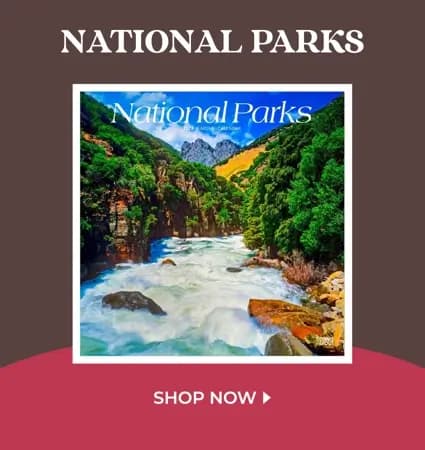 Explore 2026 National Parks calendars showcasing stunning U.S. landscapes — shop now for holiday gifts before they sell out.