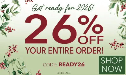 Today only banner offering 26% off your order with promo code READY26.