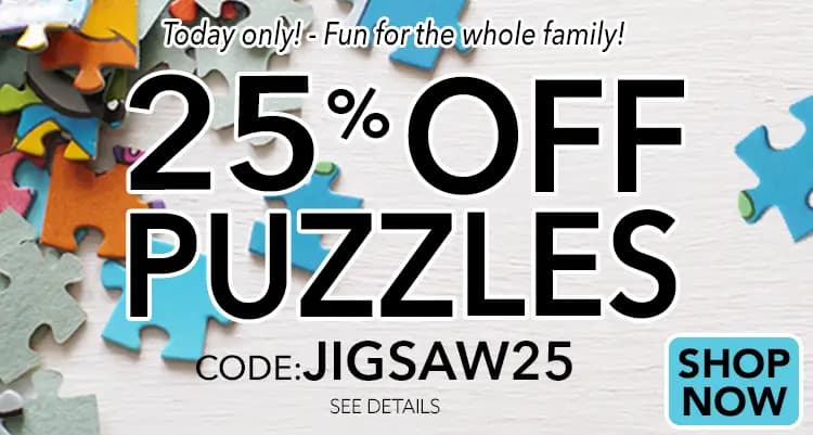 25% off Jigsaw Puzzles with code JIGSAW25