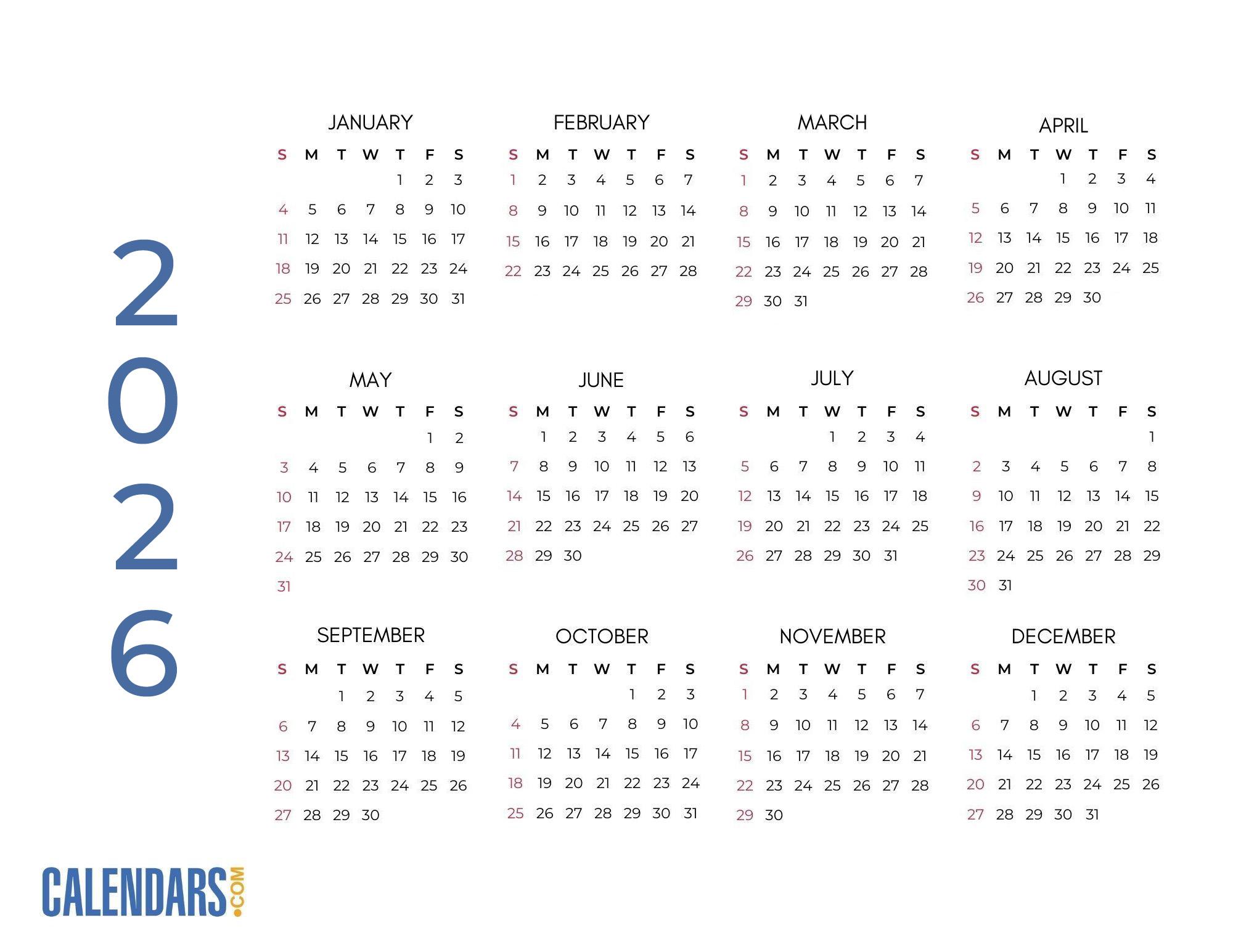 2026 Printable Calendar