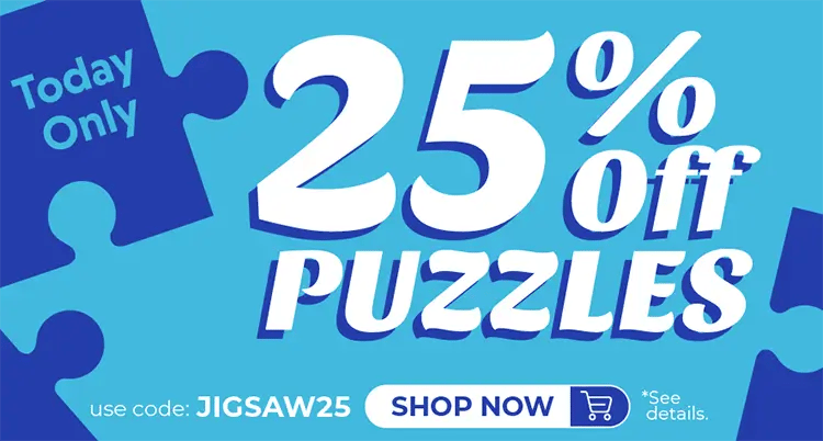 25% off Jigsaw Puzzles with code JIGSAW25