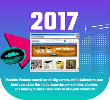 2017: Calendars.com introduces superhero-themed collections and a new online shopping experience