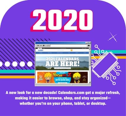 2020: Calendars.com introduces personalized options, adding new features to the site and mobile experience