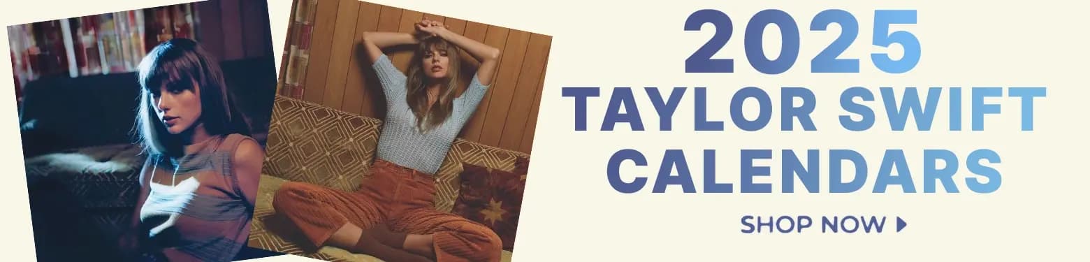 Shop the 2025 Taylor Swift calendar collection featuring exclusive photos of Taylor Swift, perfect for Swifties and fans looking for the ultimate Taylor Swift calendar for the new year.