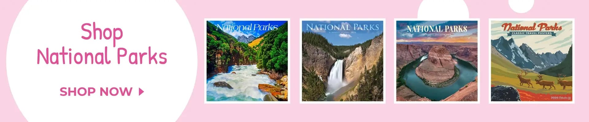 Shop National Parks calendars featuring stunning waterfalls, canyons, and mountain landscapes from America's most iconic destinations